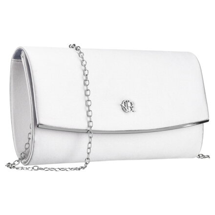 Kopertówka damska wykonana w srebrnym kolorze, zawieszona na srebrnym łańcuszku - Rovicky Kopertówka damska wykonana w srebrnym kolorze, zawieszona na srebrnym łańcuszku - Rovicky