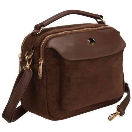 Malá módna hnedá dámska crossbody kabelka z ekologickej kože