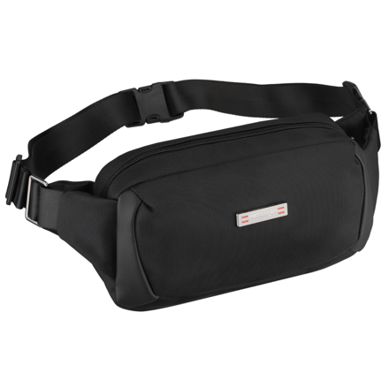 Malá čierna pánska crossbody ľadvinka na zips s nastaviteľným popruhom