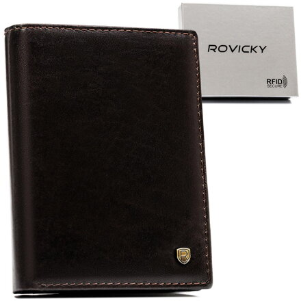 Minimalistická kožená pánska peňaženka s vreckom na mince na zips - Rovicky