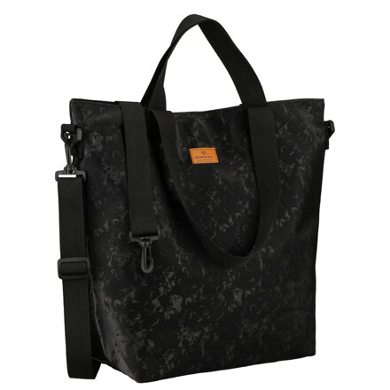 Pohodlná čierna dámska shopper kabelka z polyesteru