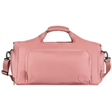 Sportowa torba podróżna z poliestru w różowym kolorze zamykana na suwak - Peterson