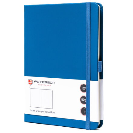 Niebieski notes w formacie B6 zadrukowany w kropki - Peterson