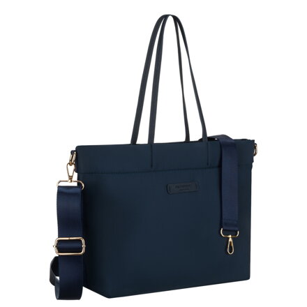Shopperka damska w granatowym kolorze zamykana klipsem magnetycznym - Peterson Shopperka damska w granatowym kolorze zamykana klipsem magnetycznym - Peterson