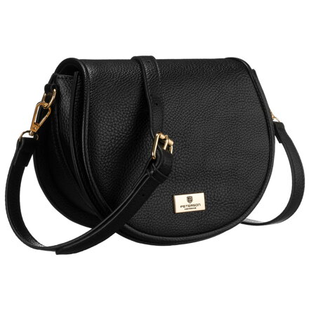 Klasyczna listonoszka damska ze skóry ekologicznej w czarnym kolorze - Peterson Klasyczna listonoszka damska ze skóry ekologicznej w czarnym kolorze - Peterson