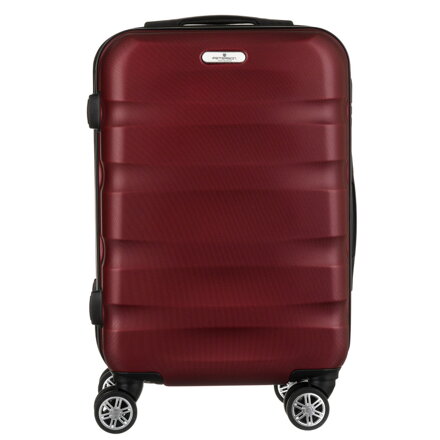 Bordowa walizka z tworzywa ABS+ wyposażona w szyfrowany zamek - Peterson