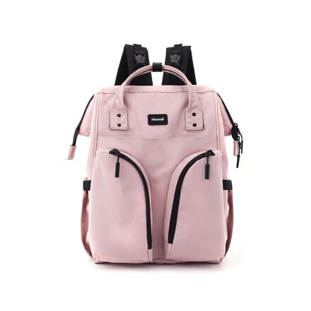 Ružový ruksak typu mommy bag s viacerými praktickými vreckami - Himawari