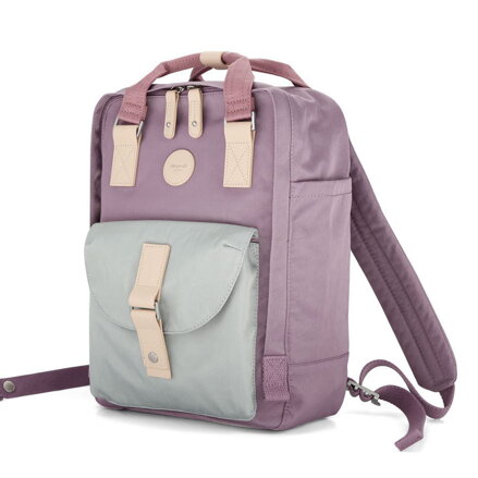 Vodeodolný mestský ruksak vo fialovo-mätovej farbe so zapínaním na zips - Himawari
