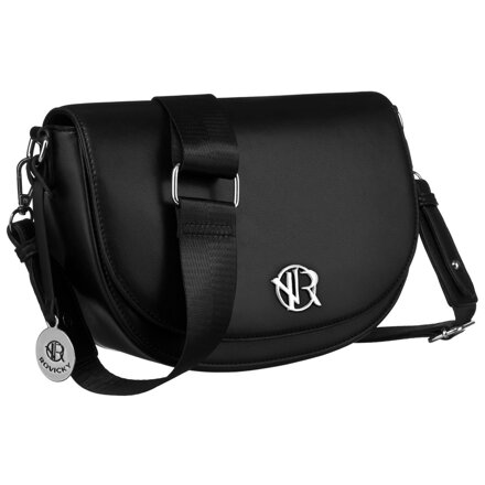 Čierna dámska crossbody kabelka z ekokože s chlopňou - Rovicky