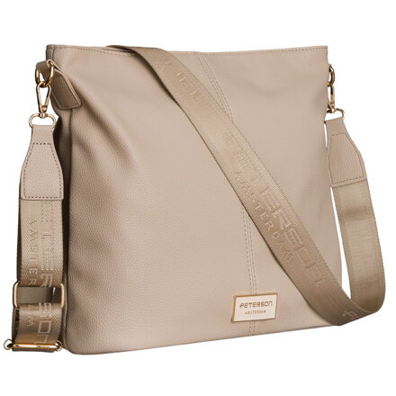 Béžová mestská dámska crossbody kabelka s nastaviteľným popruhom