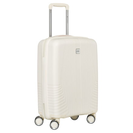 Kabinowa, beżowa walizka podróżna z teleskopowym uchwytem - Peterson Kabinowa, beżowa walizka podróżna z teleskopowym uchwytem - Peterson