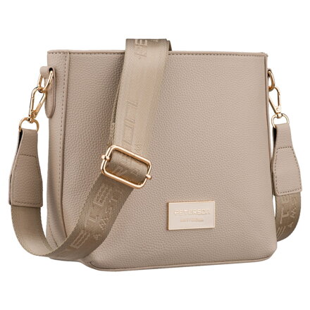 Béžová dámska crossbody kabelka z ekokože so zipsom