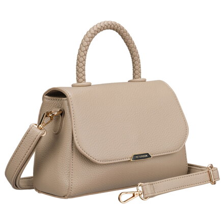 Malá béžová dámska crossbody kabelka z ekologickej kože