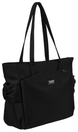 Čierna shopper kabelka, vhodná na formát A4 - Peterson