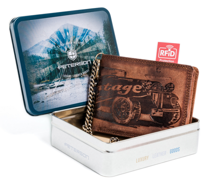 Pánska peňaženka z prírodnej nubukovej kože - Peterson