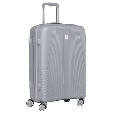 Duża walizka podróżna w szarym kolorze z wodoodporną skorupą - Peterson Duża walizka podróżna w szarym kolorze z wodoodporną skorupą - Peterson