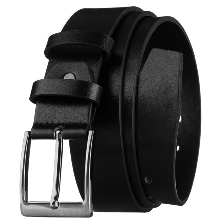 Uniwersalny pasek męski ze skóry ekologicznej w czarnym kolorze