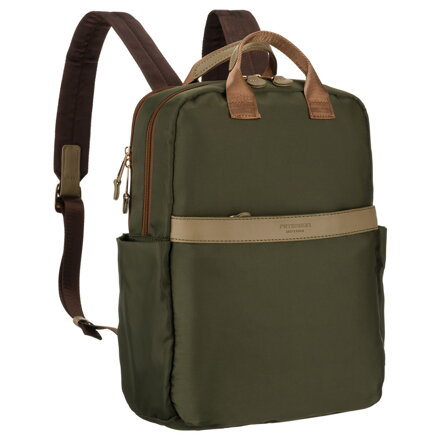Plecak damski z nylonu w zielonym kolorze zamykany suwakiem - Peterson