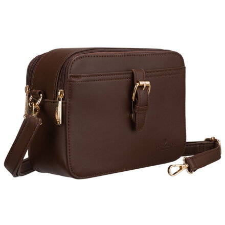 Malá hnedá dámska crossbody kabelka z ekologickej kože