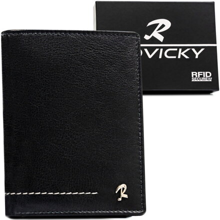 Vertikálna kožená pánska peňaženka s RFID ochranou - Rovicky