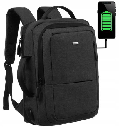 Cestovný batoh s priestorom pre notebook a USB portom - Peterson