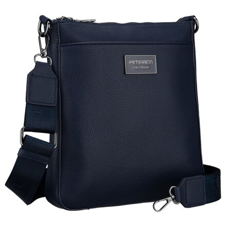 Tmavomodrá crossbody kabelka Peterson so širokým popruhom