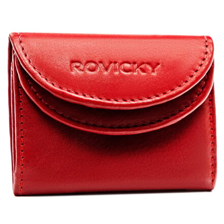 Malá kožená peňaženka na mince v červenej farbe – Rovicky