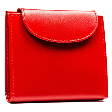 Niewielki portfel damski ze skóry naturalnej w czerwonym kolorze zamykany na zatrzask - 4U Cavaldi