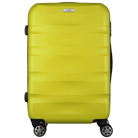 Żółta, duża walizka podróżna ABS+ z wysuwaną rączką teleskopową i szyfrowanym zamkiem - Peterson Żółta, duża walizka podróżna ABS+ z wysuwaną rączką teleskopową i szyfrowanym zamkiem - Peterson