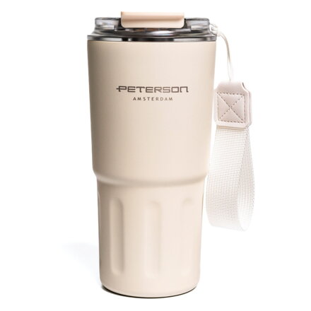 Kubek termiczny ze stali nierdzewnej w beżowym kolorze - Peterson