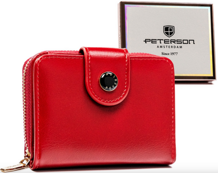 Mały, elegancki portfel damski ze skóry ekologicznej - Peterson