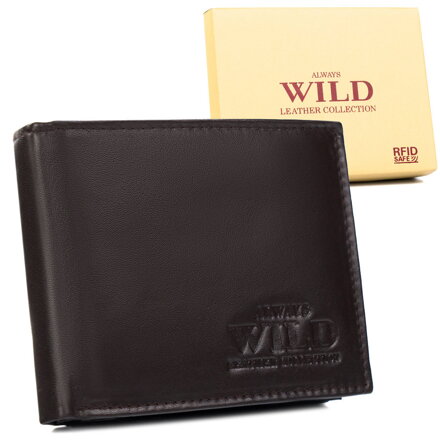 Pánska kožená peňaženka s úložným priestorom na zips — Always Wild