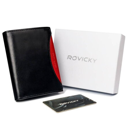 Bohato vybavená pánska peňaženka z prírodnej kože a RFID ochrane — Rovicky
