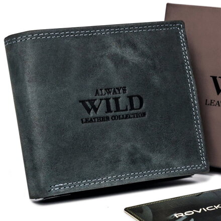 Horizontálna skladacia pánska peňaženka s vonkajším vreckom na karty — Always Wild