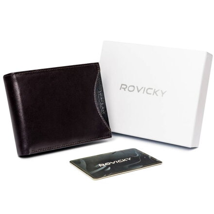 Široká, originálna pánska peňaženka z prírodnej kože — Rovicky