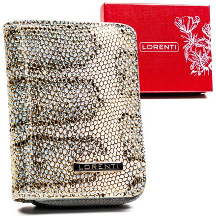 Skórzany portfel damski z modnym wężowym wzorem — Lorenti