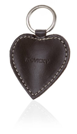 Brelok do kluczy w kształcie serca ze skóry naturalnej — Rovicky