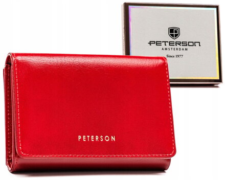 Średnich rozmiarów portfel damski ze skóry ekologicznej - Peterson