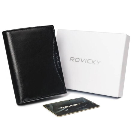 Veľká, originálna pánska peňaženka z prírodnej kože, RFID — Rovicky