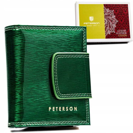 Kompaktowy portfel damski z lakierowanej skóry naturalnej - Peterson