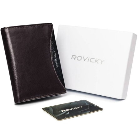Pánska peňaženka z pravej kože s priehradkou na fotografie— Rovicky