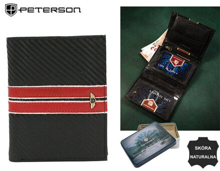 Veľká kožená pánska peňaženka bez zapínania — Peterson