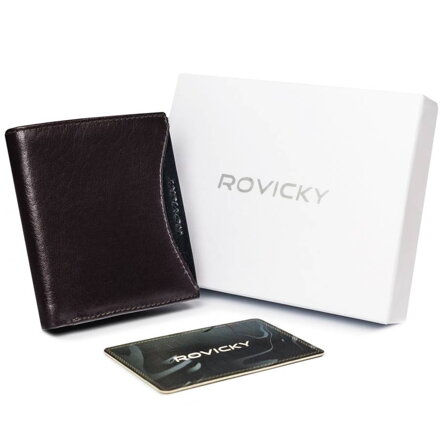 Malá pánska peňaženka z prírodnej zrnitej kože s priehradkou na zips — Rovicky