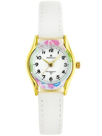 Detské hodinky PERFECT LP223-5 - KOMUNIJNY - biały / barwny ring (zp800c)