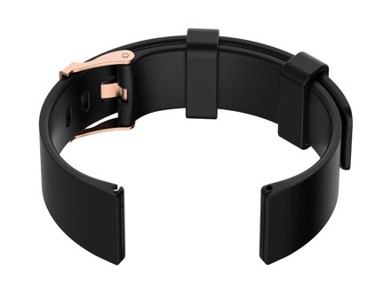 Gumový remienok na hodinky U15 - black/rosegold - 22mm