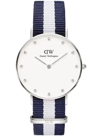 Hodinky dámske DANIEL WELLINGTON Glasgow Silver DW00100082 + BOX