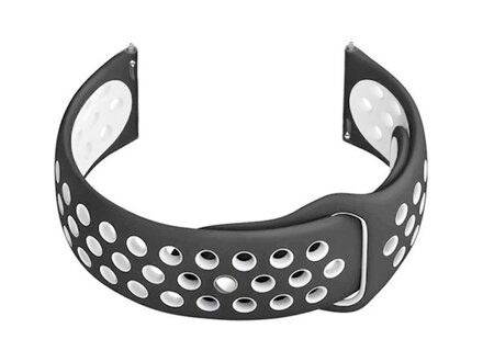 Remienok gumový do smartwatch U11 - gray/white - 20mm