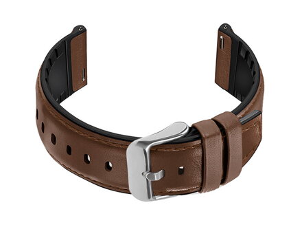 Remienok gumový U16 na hodinky - dark brown- 22mm