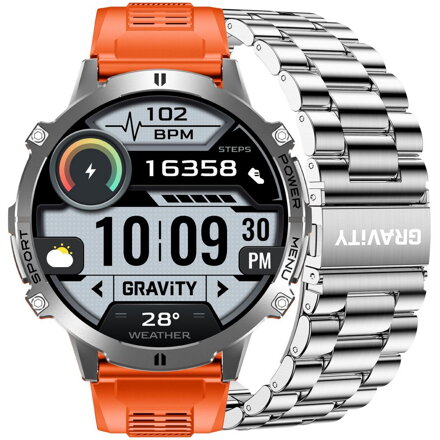 Pánske smart hodinky Gravity GT42-4 – AMOLED, s prídavným náramkom