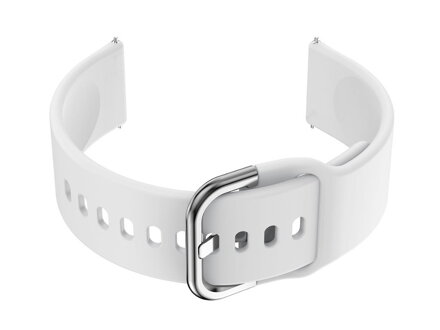 Remienok gumový do smartwatch 18mm - white/silver